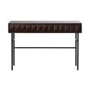 Temno rjava stranska mizica z mizno ploščo v hrastovem dekorju 39x117 cm Latina – Unique Furniture