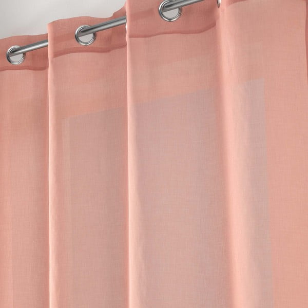 Rožnata prosojna zavesa iz tančice 140x280 cm Sandra – douceur d'intérieur-image-1