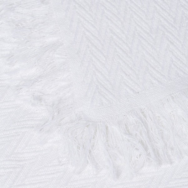 Belo pregrinjalo iz recikliranega bombaža 260x280 cm Spike – Ixia-image-3