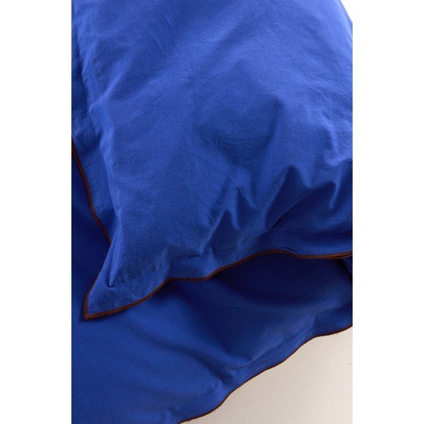 Modra/rjava enojna posteljnina iz bombažnega perkala 140x200 cm Pivot – Jotex-image-3