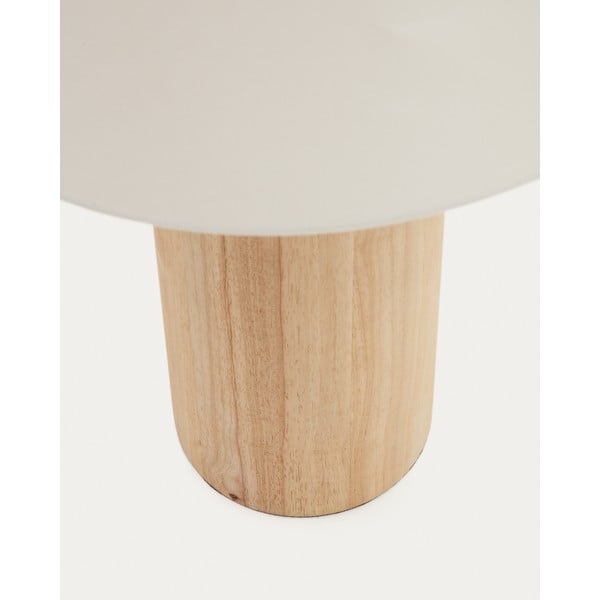 Bela/naravna stoječa svetilka s tekstilnim senčnikom (višina 110 cm) Marga – Kave Home-image-3