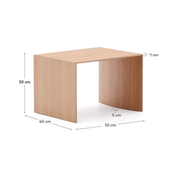 Stranska mizica v hrastovem dekorju 40x55 cm Litto – Kave Home-image-4