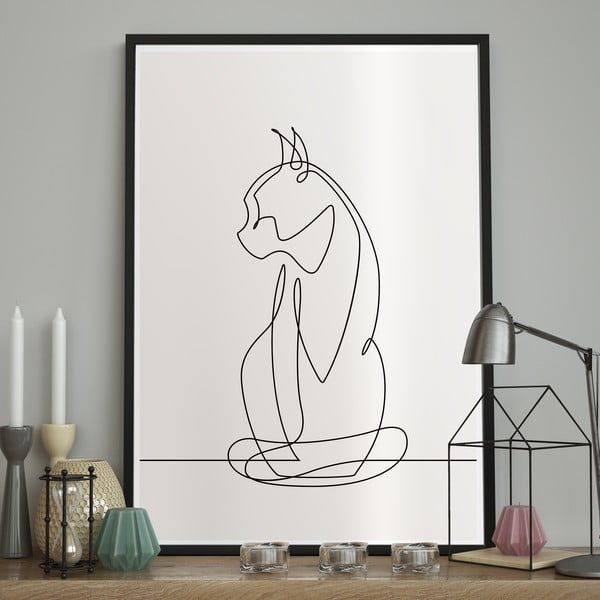 Slika 70x50 cm Sketchline Cat – DecoKing-image-1