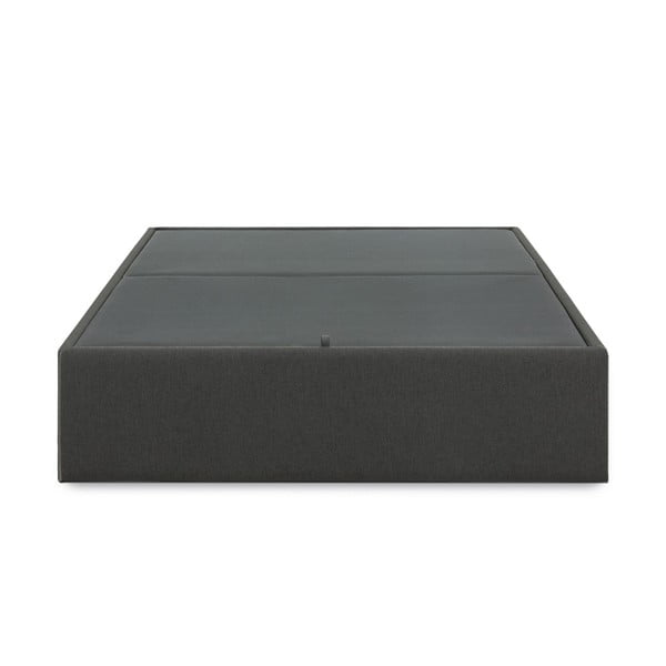 Črna oblazinjena zakonska postelja s prostorom za shranjevanje/brez vzglavja 140x190 cm Matters – Kave Home