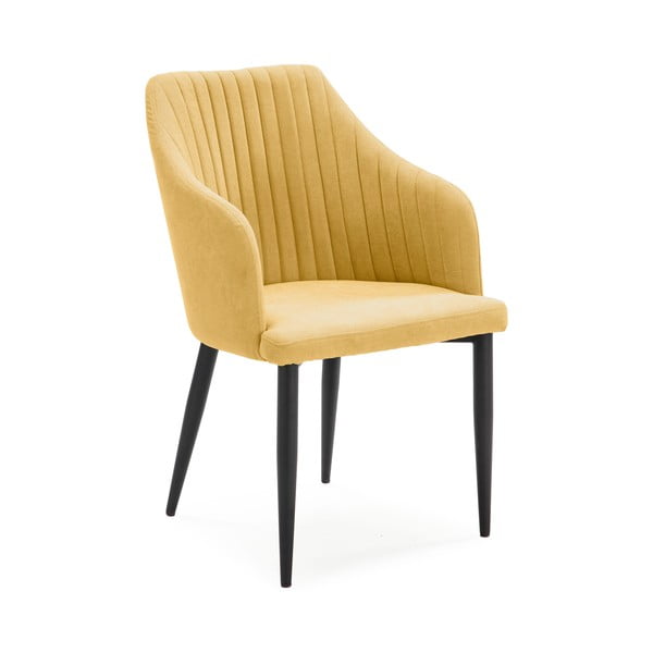 Rumeni oblazinjeni jedilni stoli v kompletu 2 ks Nadi – Marckeric