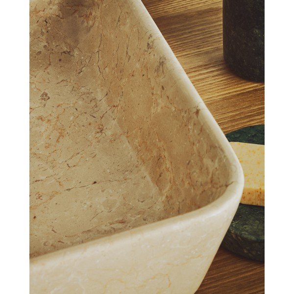 Bež kamnit umivalnik 55x35 cm Darnen – Kave Home-image-2