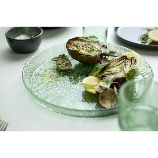 Zelen steklen servirni krožnik ø 30 cm Kusintha – Bitz-image-1