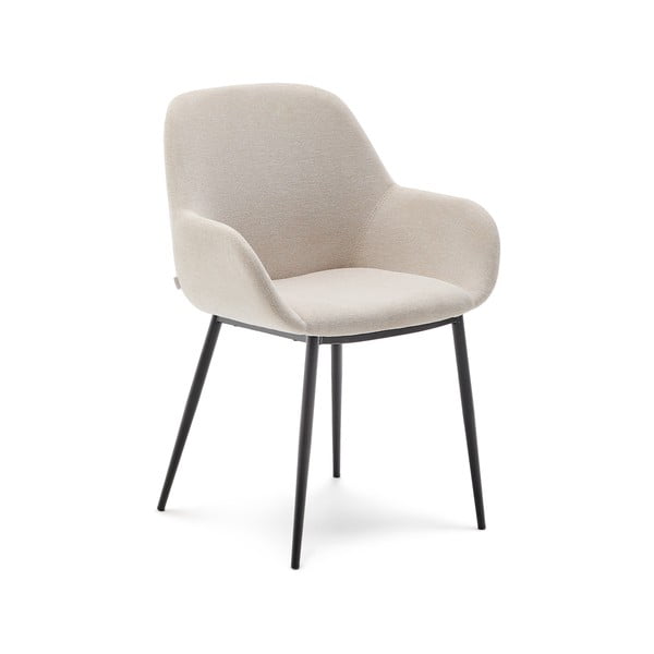 Kremno bel oblazinjen jedilni stol Konna – Kave Home