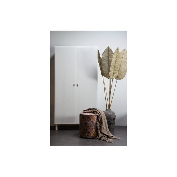 Svetlo siva garderobna omara iz masivnega bora 100x195 cm Madu – WOOOD-image-4