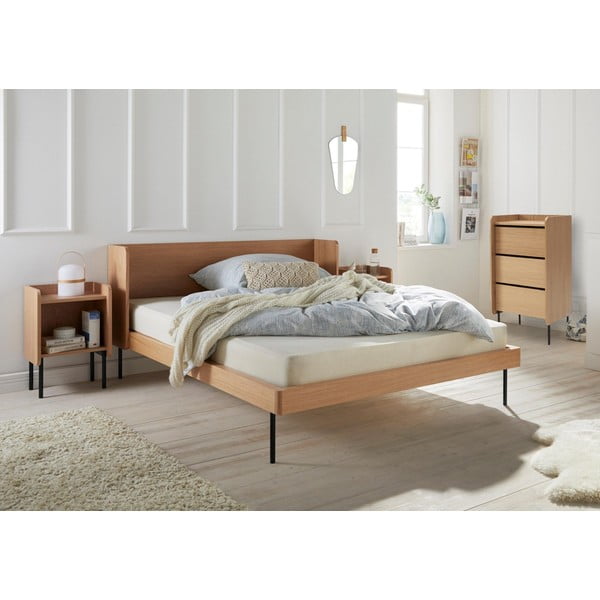 Nočna omarica v hrastovem dekorju s policami  Wrap - Bonami Selection-image-1