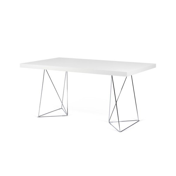 TemaHome Bela miza z odlagalno desko, dolžina 160 cm-image-3