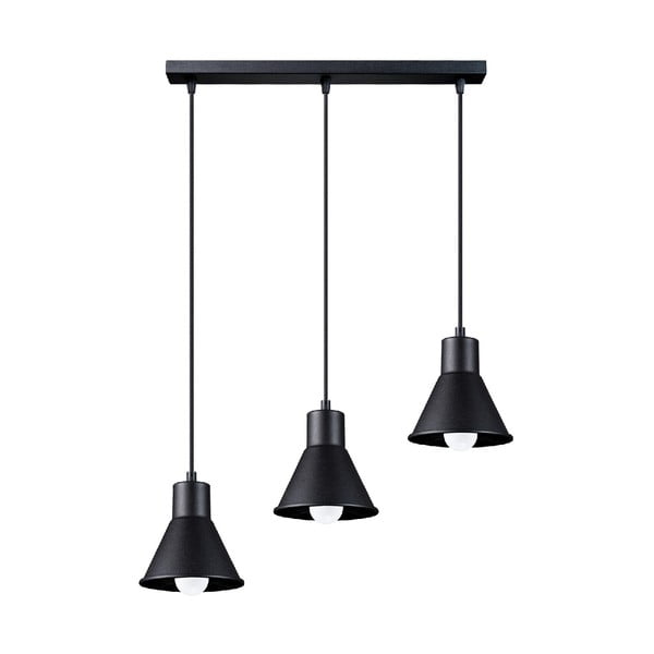 Črna viseča svetilka s kovinskim senčnikom 45x14 cm Martina - Nice Lamps
