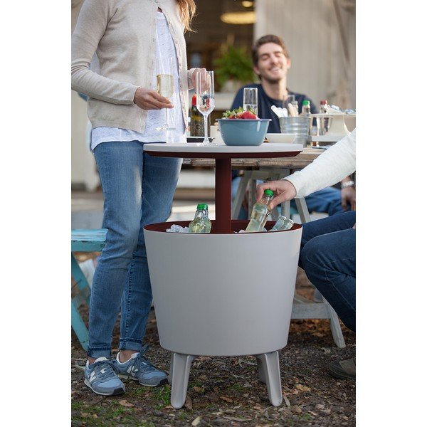 Plastična okrogla vrtna miza s prostorom za led ø 49,5 cm Cool – Keter-image-4