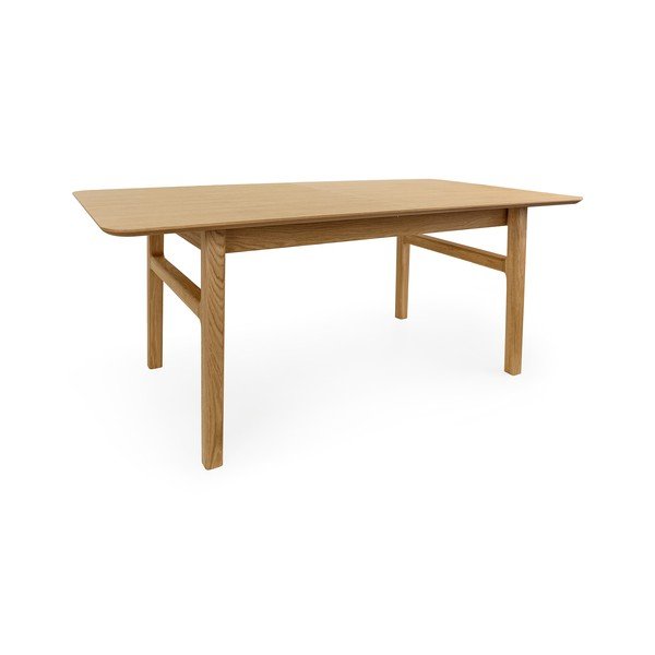 Raztegljiva jedilna miza z dodatno ploščo v hrastovem dekorju 90x180 cm Curved – Woodman