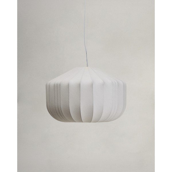 Bela stropna svetilka s tekstilnim senčilom ø 51 cm Somar – Kave Home-image-4