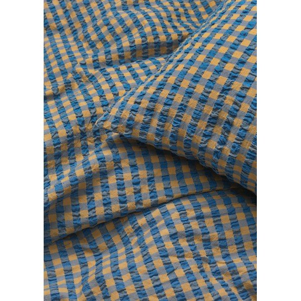 Oker rumena/modra posteljnina iz krepa 140x200 cm Bæk&Bølge – JUNA-image-1