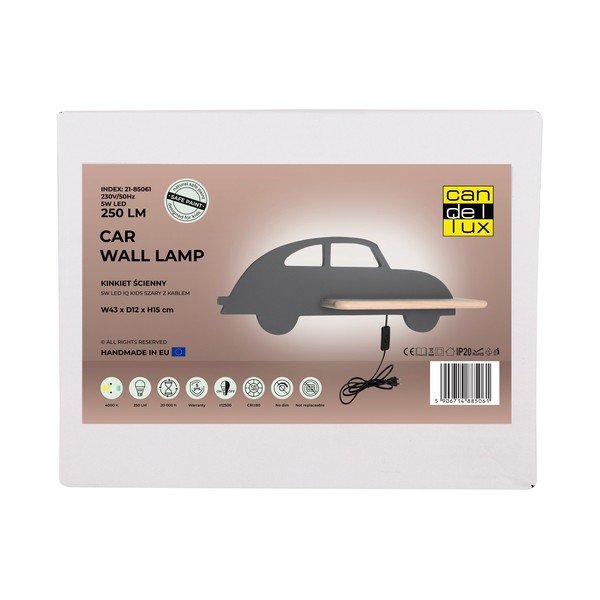 Siva otroška svetilka Car – Candellux Lighting-image-2