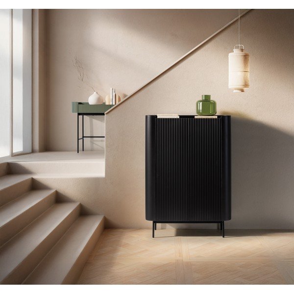 Črna omarica 100x140x40 cm Willa – MOME-image-1