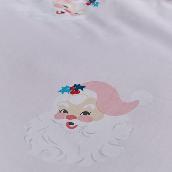 Rožnata posteljnina za zakonsko posteljo 200x200 cm Vintage Christmas Santa – Catherine Lansfield-image-4