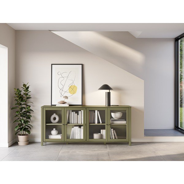 Zelena vitrina iz masivnega bora 186x80x40 cm Alessandra – Marckeric-image-1