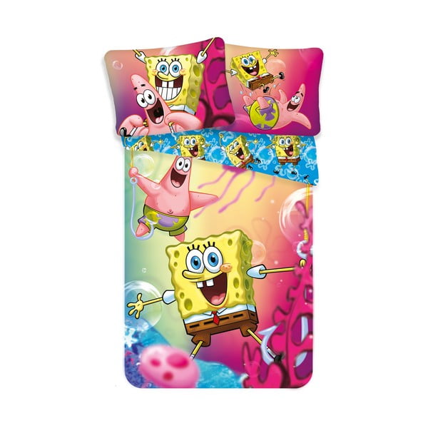 Bombažna otroška posteljnina 140x200 cm Sponge Bob – Jerry Fabrics