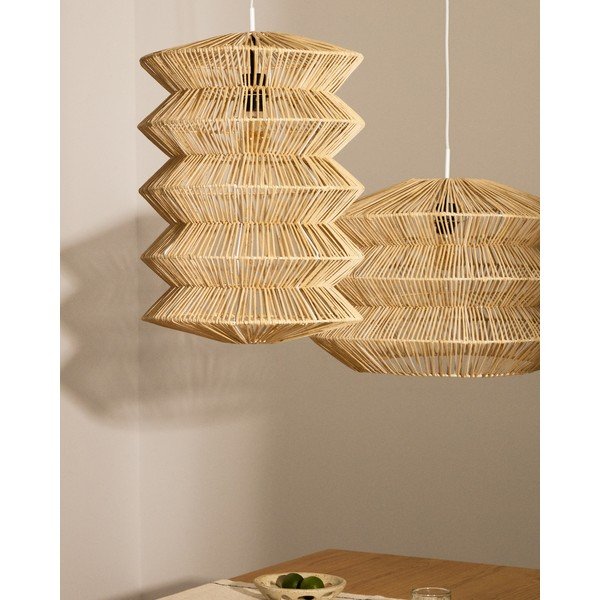 Viseča svetilka v naravni barvi s senčilom iz ratana Dakit – Kave Home-image-3