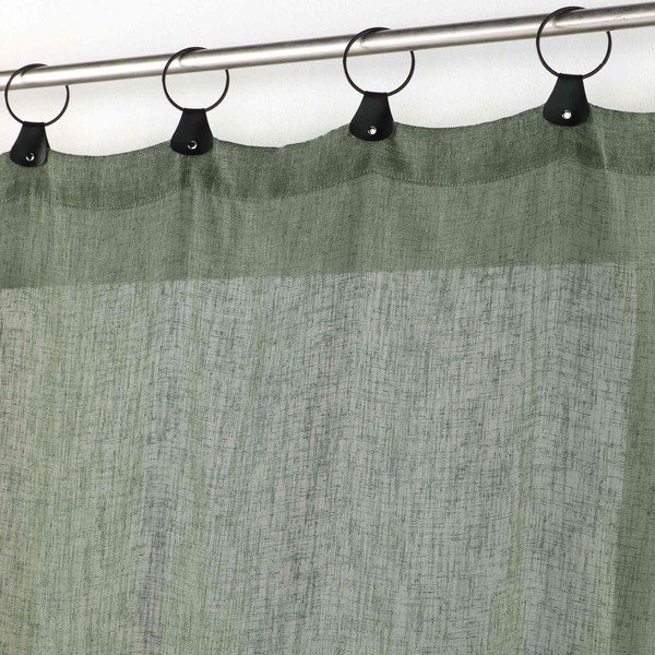 Kaki zelena prosojna zavesa iz tančice 140x240 cm Linka – douceur d'intérieur-image-1
