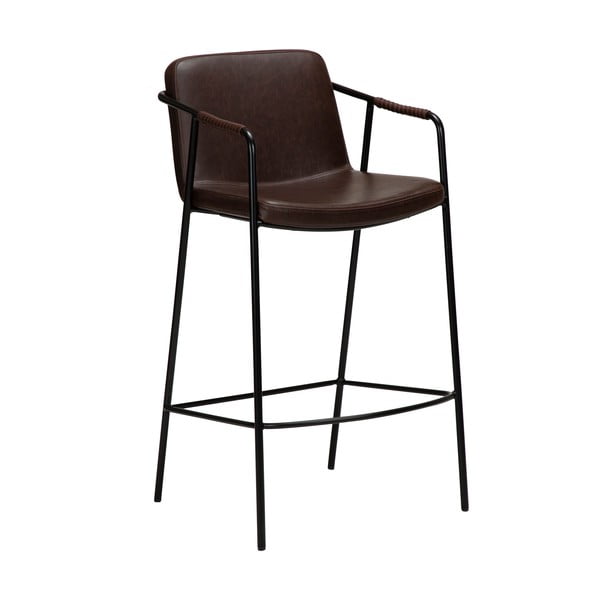 Temno rjav usnjen barski stol DAN-FORM Denmark Boto, višina 95 cm