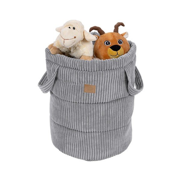 Siva tekstilna otroška škatla za shranjevanje ø 39x50 cm – Meowbaby-image-1