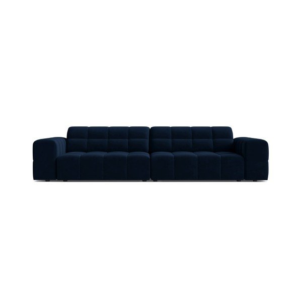 Temno modra žametna sedežna garnitura 252 cm Chicago – Cosmopolitan Design
