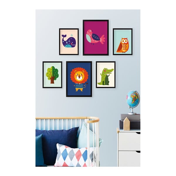 Komplet 6 stenskih slik Tablo Center Kids