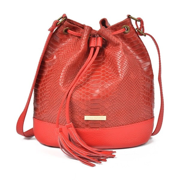 Rdeča usnjena torbica Luisa Vannini Dora