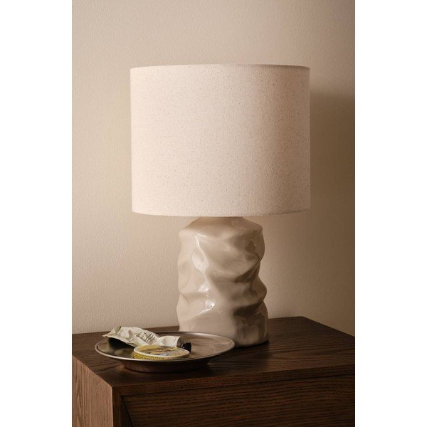 Siva keramična namizna svetilka (višina 40 cm) Milera – Jotex-image-2
