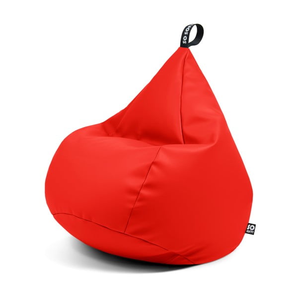 Rdeča vreča za sedenje iz umetnega usnja Drop XL – So Soft?