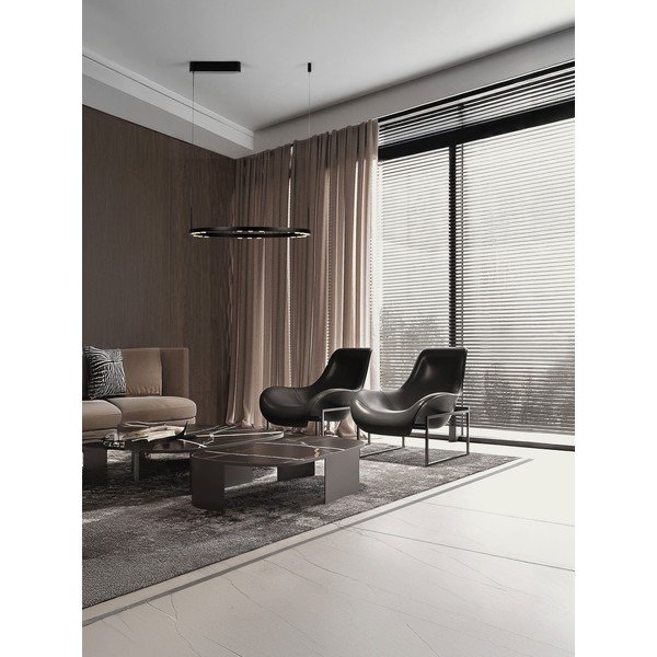 Mat črna aluminijasta LED zatemnitvena viseča svetilka ø 60 cm Lunette – Nova Luce-image-1