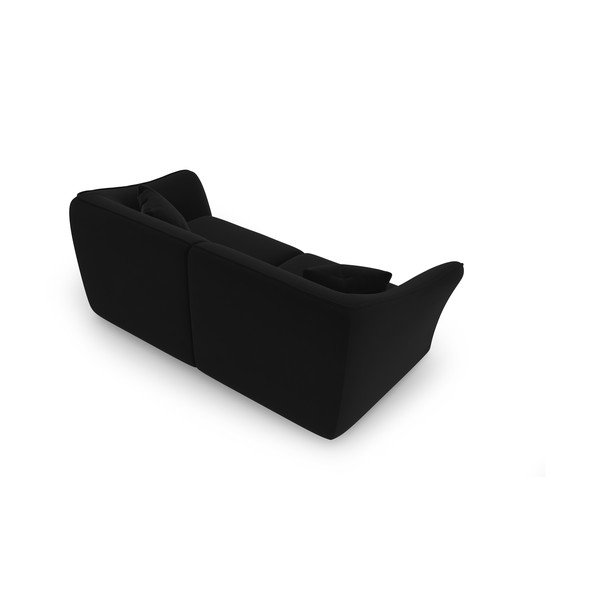Črna žametna sedežna garnitura 206 cm Tokyo – Cosmopolitan Design-image-2