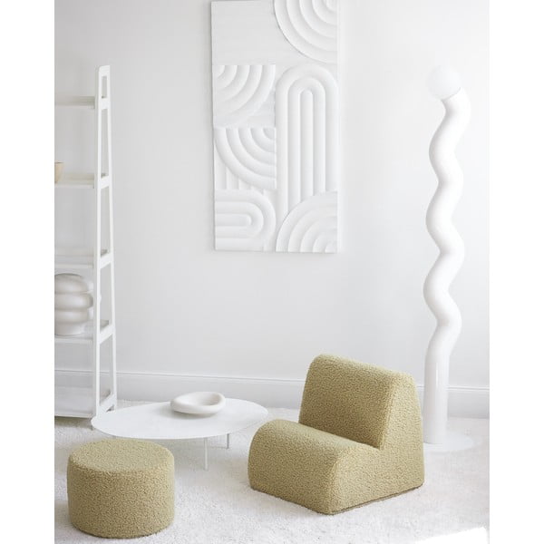 Zelen otroški fotelj iz tkanine bouclé Cloud – Wigiwama-image-4