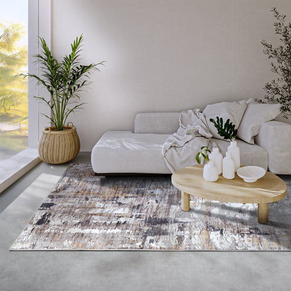 Svetlo siva preproga 200x290 cm Malard Anthracite Gold – Elle Decoration-image-1