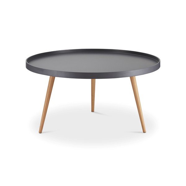 Siva mizica z nogami iz bukovega lesa Furnhouse Opus, Ø 90 cm-image-2