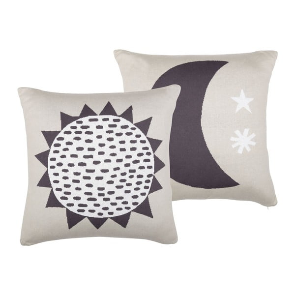 Otroški sivi bombažni vzglavnik Södahl Sun & Moon, 50 x 50 cm-image-1