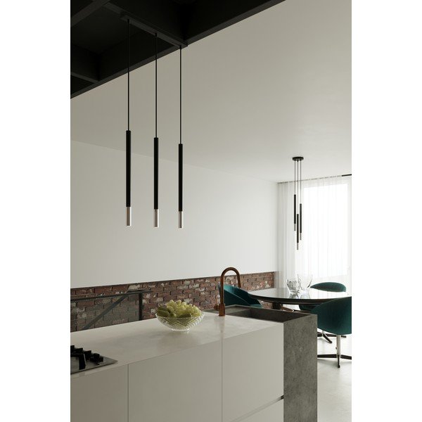 Kovinska viseča svetilka v črni in srebrni barvi ø 20 cm Asarot – Sollux-image-1