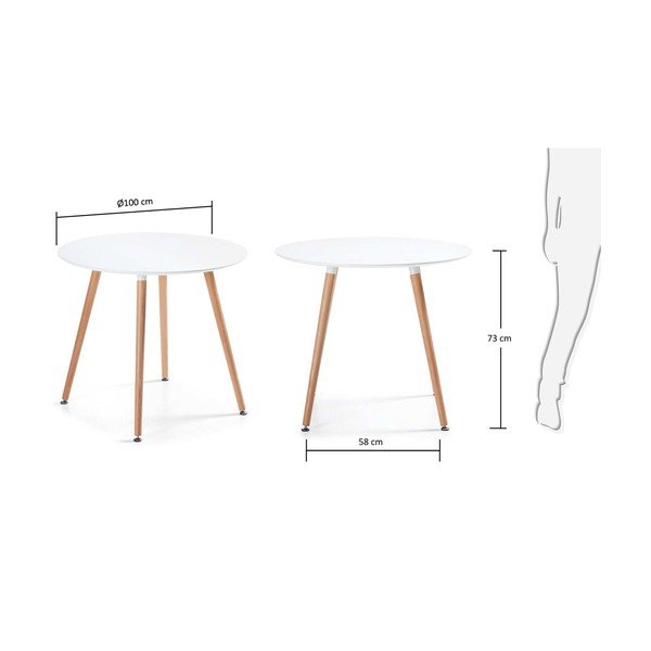 Jedilna miza iz bukovega lesa Kave Home Daw, ⌀ 100 cm-image-4