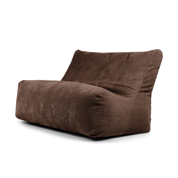 Temno rjava vreča za sedenje iz rebrastega žameta Sofa Seat Lounge – SLOWDOWN