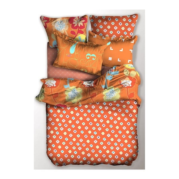 Oranžna podaljšana posteljnina iz mikrovlaken  220x155 cm Jump - AmeliaHome