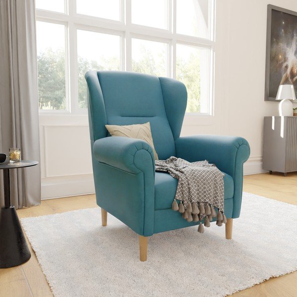 Turkizen fotelj z naslonom Swan – Ropez-image-3