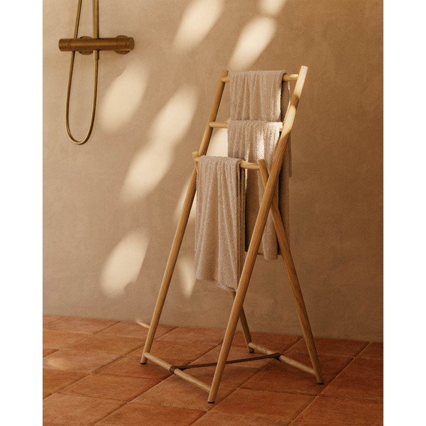 Stojalo za obleko iz masivnega tika v naravni barvi Roxana – Kave Home-image-1