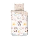 Rjava/bež enojna bombažna otroška posteljnina 140x200 cm Hugs – Good Morning