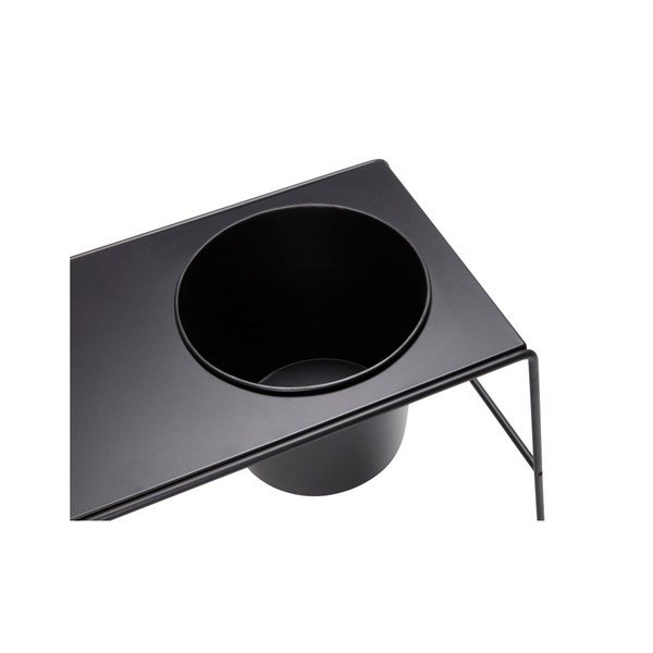 Črna kovinska mizica z vgrajenim cvetličnim loncem Hübsch Metal-image-2