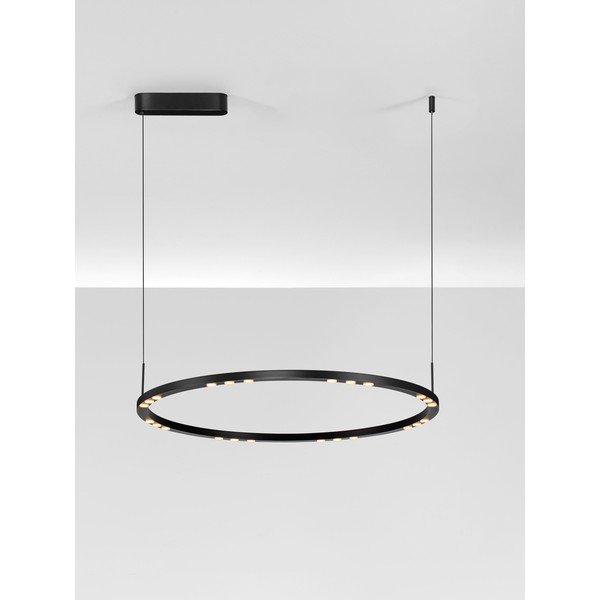 Mat črna aluminijasta LED zatemnitvena viseča svetilka ø 80 cm Lunette – Nova Luce-image-4