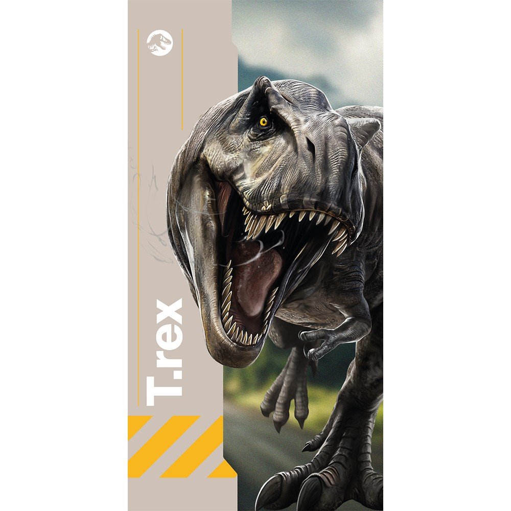 Siva bombažna otroška brisača 70x140 cm Jurassic World "Rebirth"
